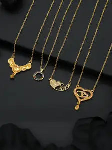 Anouk Set Of 4 Gold-Plated Brass Necklace