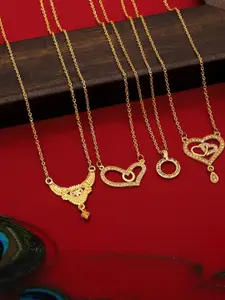 Anouk Set Of 4 Gold-Plated Brass Necklace