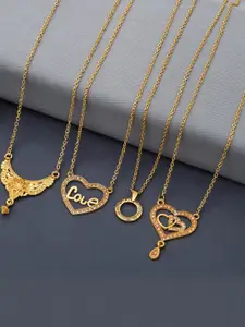 Anouk Set Of 4 Gold-Plated Brass Necklace