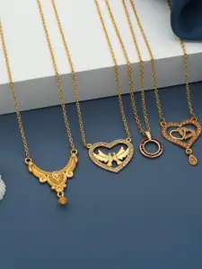 Anouk Pack of 4 Women Gold-Plated Chains With Pendants