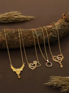 Anouk Set Of 4 Gold-Plated Brass Necklace