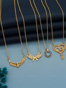 Anouk Set Of 4 Gold-Plated Brass Necklace