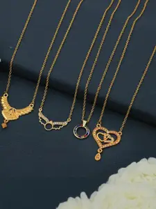 Anouk Set Of 4 Gold-Plated Brass Necklace