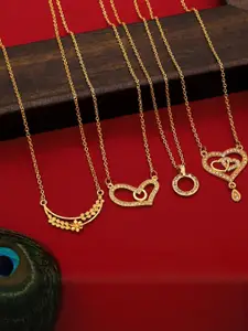 Anouk Set Of 4 Gold-Plated Brass Necklace