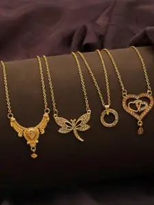 Anouk Set Of 4 Gold-Plated Brass Necklace