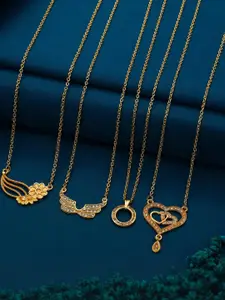 Anouk Pack of 4 Women Gold-Plated Chains With Pendants