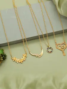 Anouk Set Of 4 Gold-Plated Brass Necklace