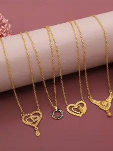 Anouk Set Of 4 Gold-Plated Brass Necklace