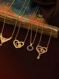 Anouk Set Of 4 Gold-Plated Brass Necklace