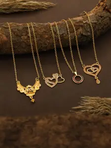 Anouk Set Of 4 Gold-Plated Brass Necklace