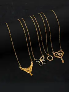 Anouk Set Of 4 Gold-Plated Brass Necklace