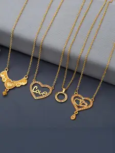 Anouk Set Of 4 Gold-Plated Brass Necklace
