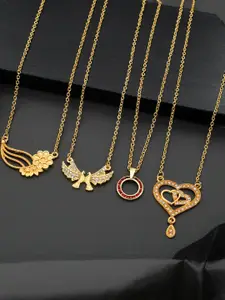 Anouk Set Of 4 Gold-Plated Brass Necklace