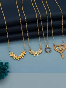 Anouk Set Of 4 Gold-Plated Brass Necklace