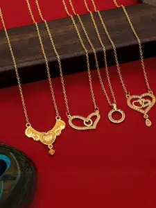 Anouk Set Of 4 Gold-Plated Brass Necklace