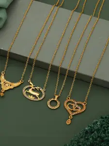 Anouk Set Of 4 Gold-Plated Brass Necklace