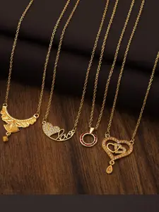 Anouk Set Of 4 Gold-Plated Brass Necklace