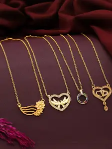 Anouk Set Of 4 Gold-Plated Brass Necklace