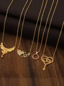 Anouk Set Of 4 Gold-Plated Brass Necklace