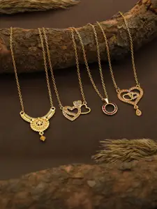 Anouk Set Of 4 Gold-Plated Brass Necklace