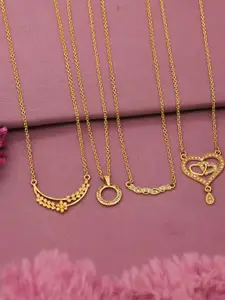 Anouk Set Of 4 Gold-Plated Brass Necklace