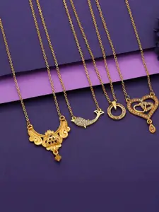 Anouk Set Of 4 Gold-Plated Brass Necklace