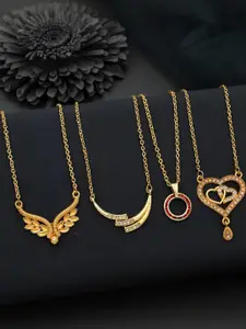 Anouk Set Of 4 Gold-Plated Brass Necklace