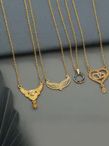 Anouk Set Of 4 Gold-Plated Brass Necklace