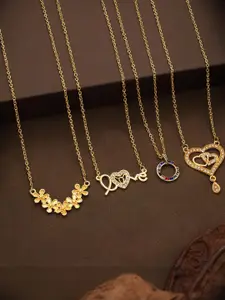 Anouk Set Of 4 Gold-Plated Brass Necklace