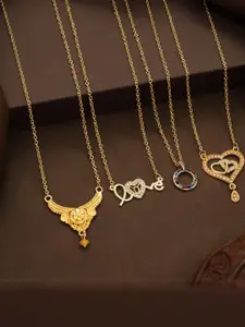 Anouk Set Of 4 Gold-Plated Brass Necklace