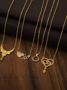 Anouk Set Of 4 Gold-Plated Brass Necklace