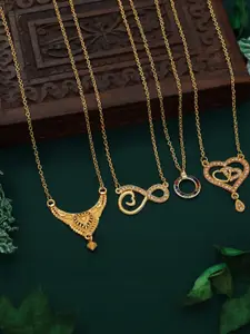 Anouk Set Of 4 Gold-Plated Brass Necklace