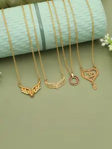 Anouk Set Of 4 Gold-Plated Brass Necklace