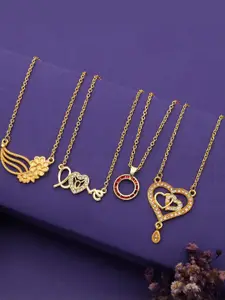 Anouk Set Of 4 Gold-Plated Brass Necklace