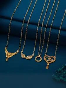 Anouk Set Of 4 Gold-Plated Brass Necklace