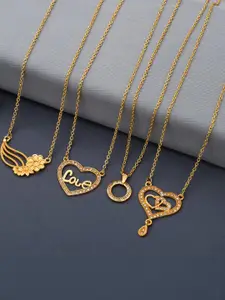 Anouk Set Of 4 Gold-Plated Brass Necklace