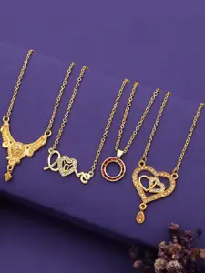 Anouk Set Of 4 Gold-Plated Brass Necklace