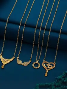Anouk Set Of 4 Gold-Plated Brass Necklace