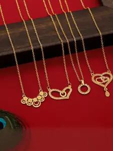 Anouk Set of 4 Brass Gold-Plated Necklace