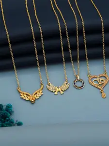 Anouk Set Of 4 Gold-Plated Brass Necklace