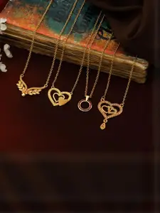 Anouk Set Of 4 Gold-Plated Brass Necklace