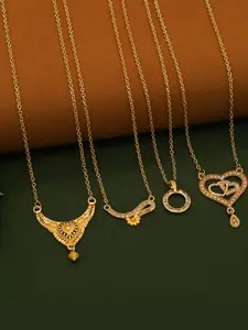 Anouk Set Of 4 Gold-Plated Brass Necklace