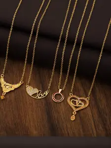 Anouk Set Of 4 Gold-Plated Brass Necklace