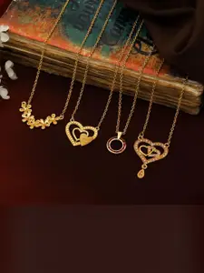 Anouk Set Of 4 Gold-Plated Brass Necklace