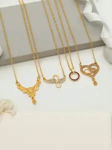 Anouk Set Of 4 Gold-Plated Brass Necklace