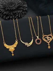 Anouk Set Of 4 Gold-Plated Brass Necklace