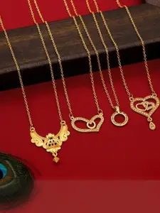 Anouk Set Of 4 Gold-Plated Brass Necklace