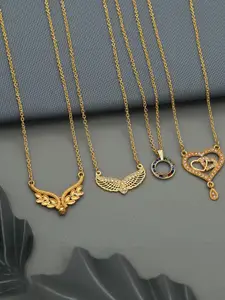 Anouk Set Of 4 Gold-Plated Brass Necklace