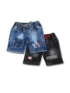 WORTON FASHION Boys Pack of 2 Pure Cotton Denim Jeans Shorts