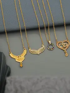 Anouk Set Of 4 Gold-Plated Brass Necklace